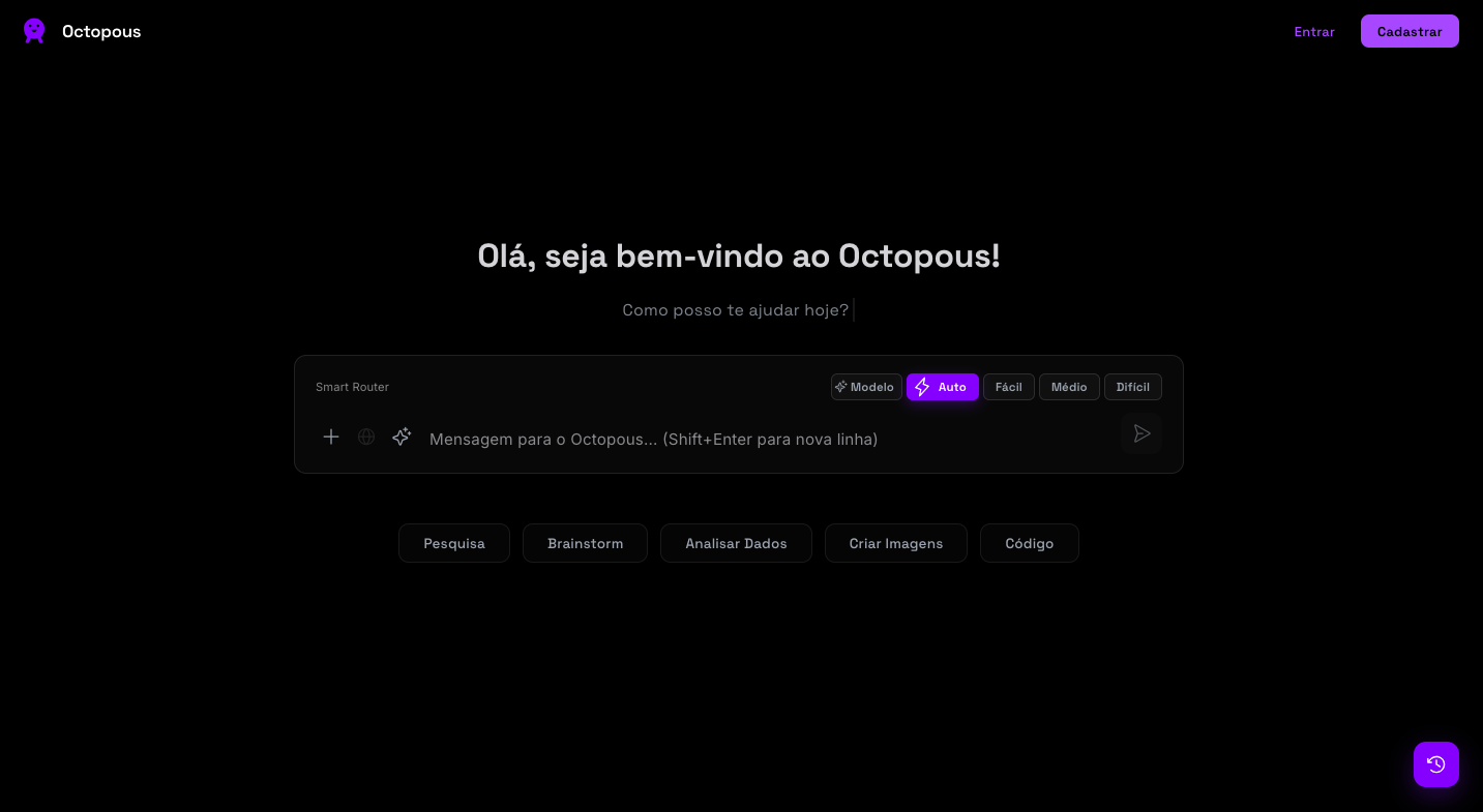 Dashboard Octopous AI
